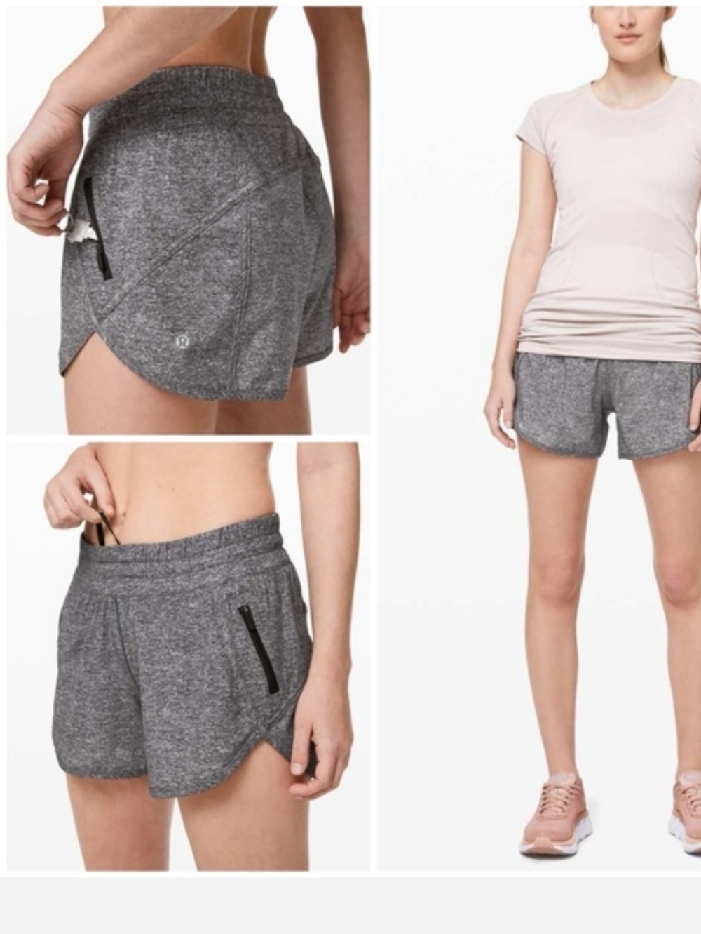 Lululemon Grey Tracker Short 4” size 8